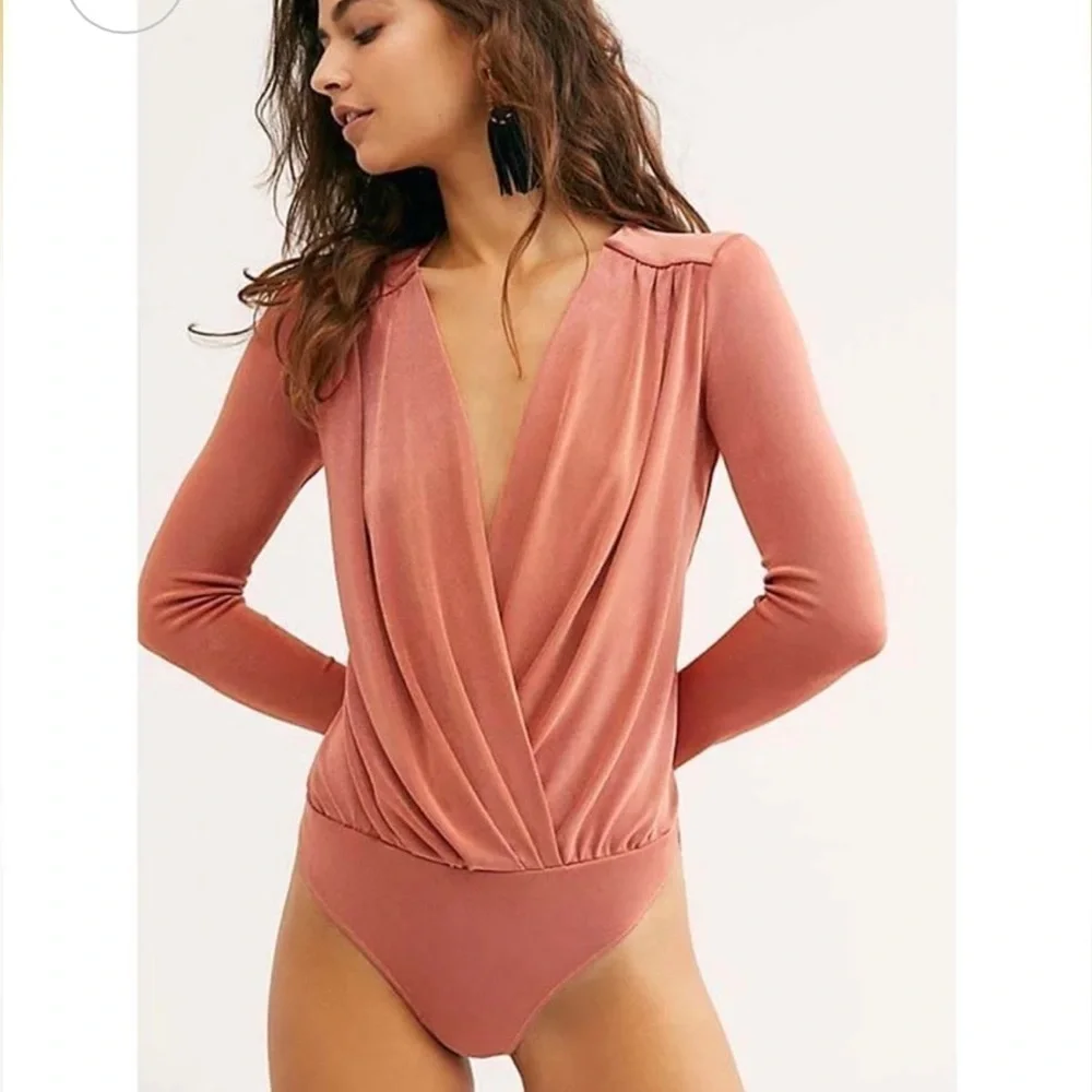 NWT Free People Turnt Bodysuit Ginger Spice